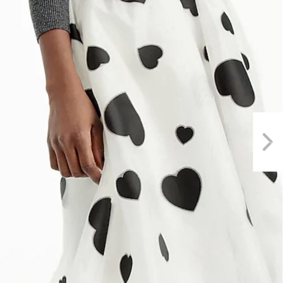 J Crew Organza Skirt In Heart Print Size 6 A-Line - Picture 3 of 6